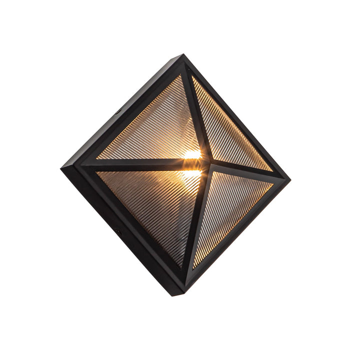 Alora EW332511BKCR One Light Outdoor Wall Lantern, Black/Ribbed Glass