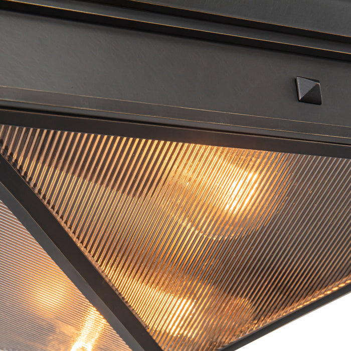 Alora FM332615UBCR Two Light Flush Mount, Ribbed Glass/Urban Bronze