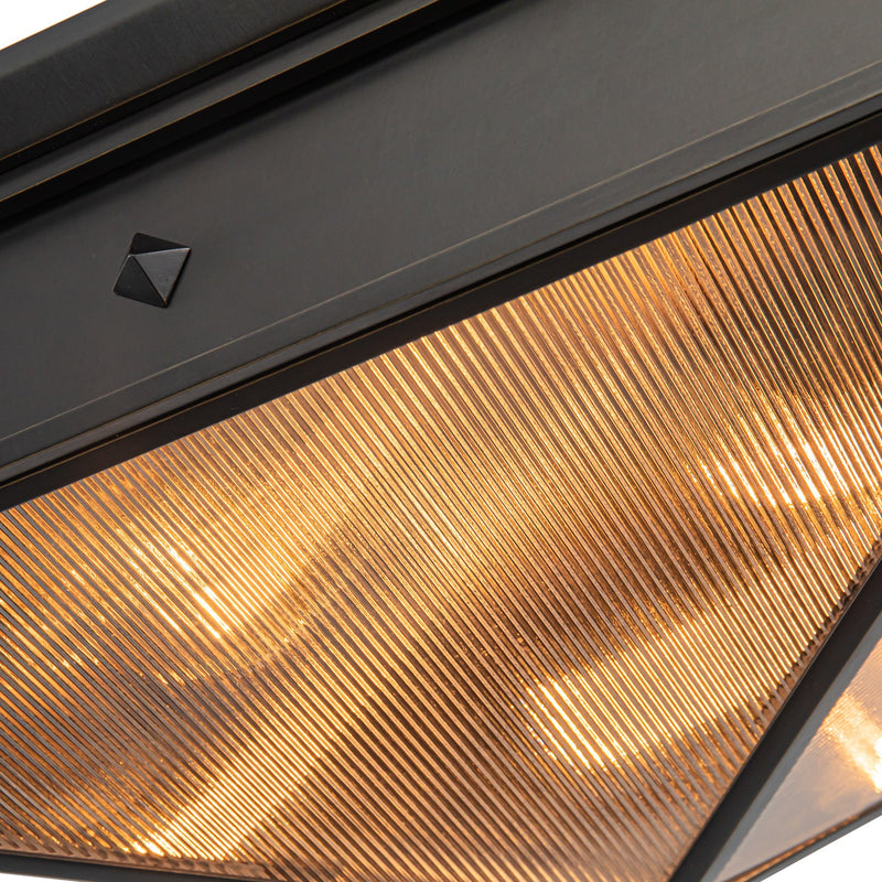 Alora FM332919UBCR Four Light Flush Mount, Ribbed Glass/Urban Bronze