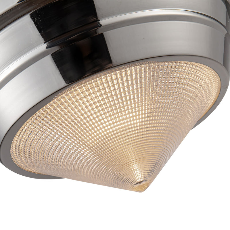 Alora FM348010PNPG One Light Flush Mount, Polished Nickel/Prismatic Glass