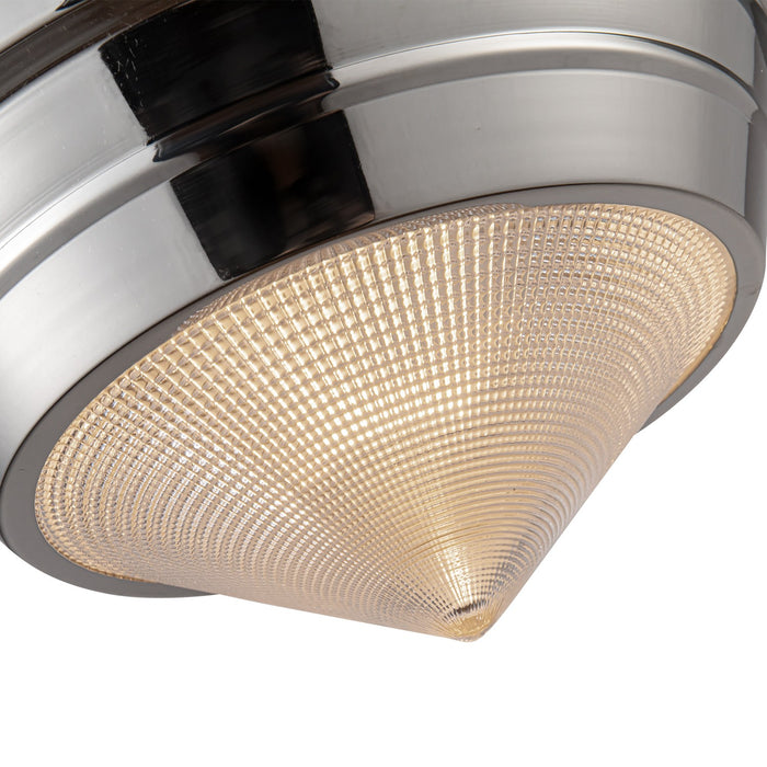Alora FM348010PNPG One Light Flush Mount, Polished Nickel/Prismatic Glass
