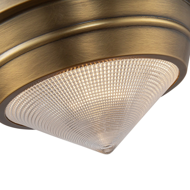 Alora FM348010VBPG One Light Flush Mount, Vintage Brass/Prismatic Glass