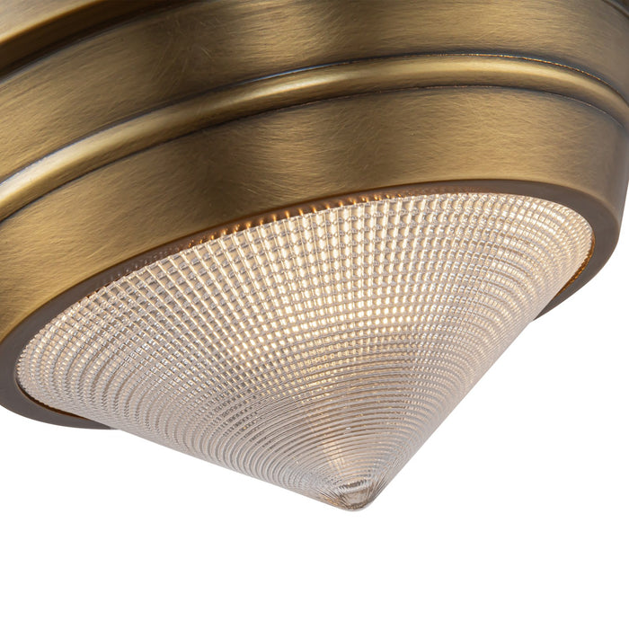 Alora FM348010VBPG One Light Flush Mount, Vintage Brass/Prismatic Glass