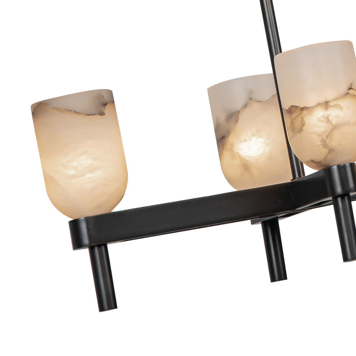 Alora LP338052UBAR Ten Light Linear Pendant, Urban Bronze/Alabaster