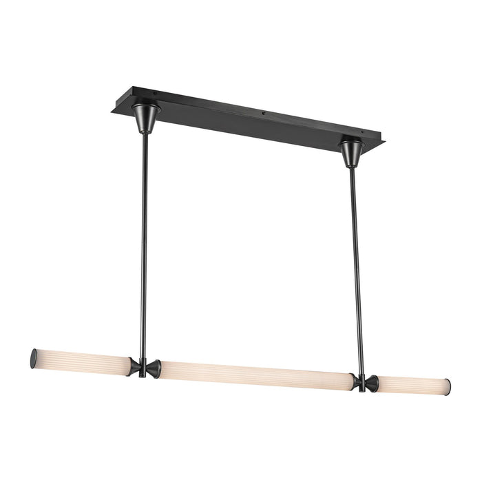 Alora LP348148UBFR LED Linear Pendant, Urban Bronze/Frosted Ribbed Glass