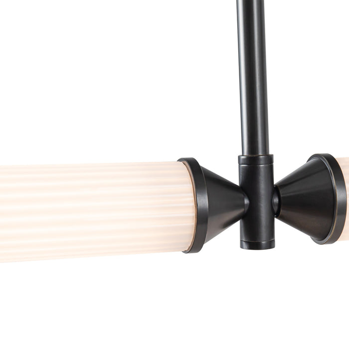 Alora LP348148UBFR LED Linear Pendant, Urban Bronze/Frosted Ribbed Glass