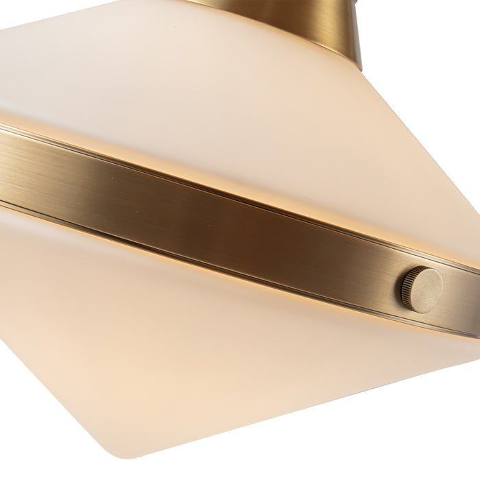 Alora LP348241VBOP Two Light Linear Pendant, Vintage Brass/Opal Matte Glass