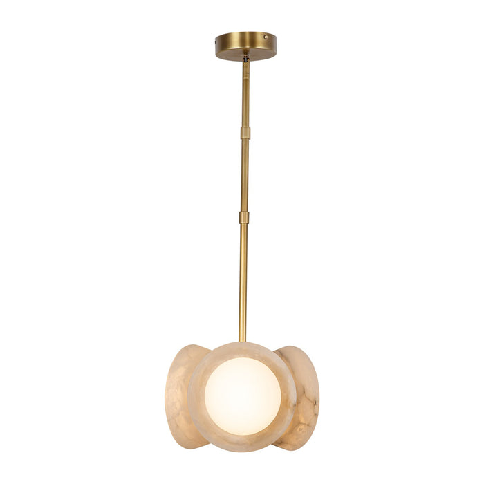 Alora PD320313VBAR LED Pendant, Vintage Brass/Alabaster