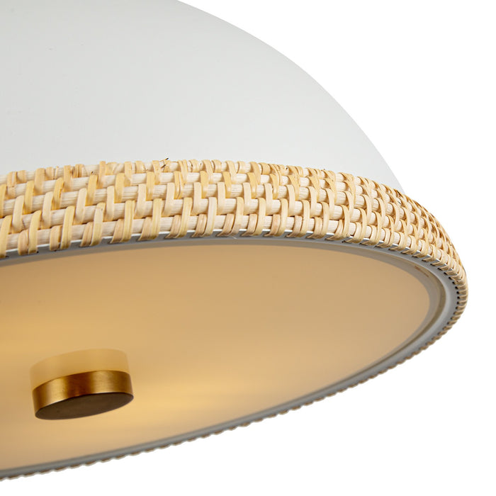 Alora PD331016MWVB Two Light Pendant, Matte White/Vintage Brass