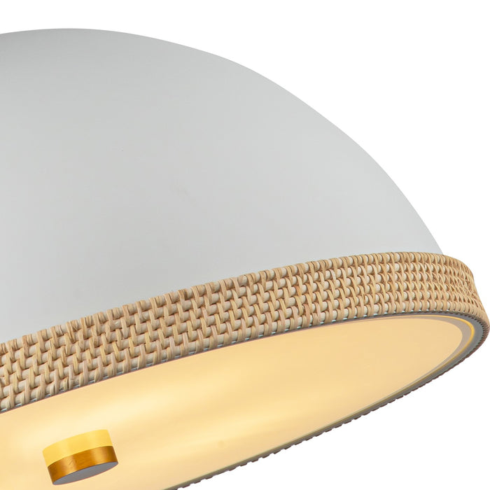 Alora PD331024MWVB Three Light Pendant, Matte White/Vintage Brass
