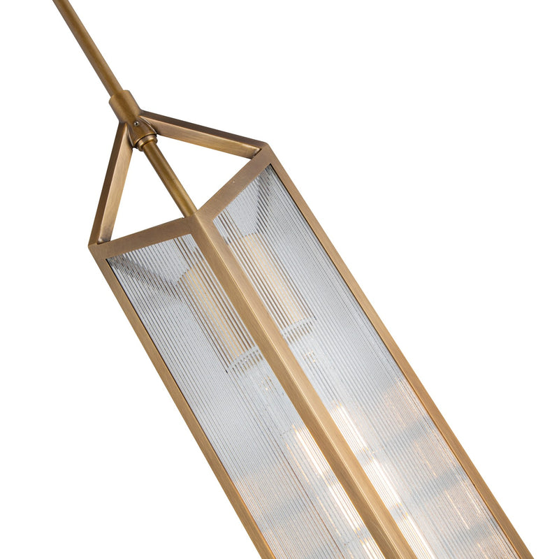 Alora PD332119VBCR One Light Pendant, Ribbed Glass/Vintage Brass