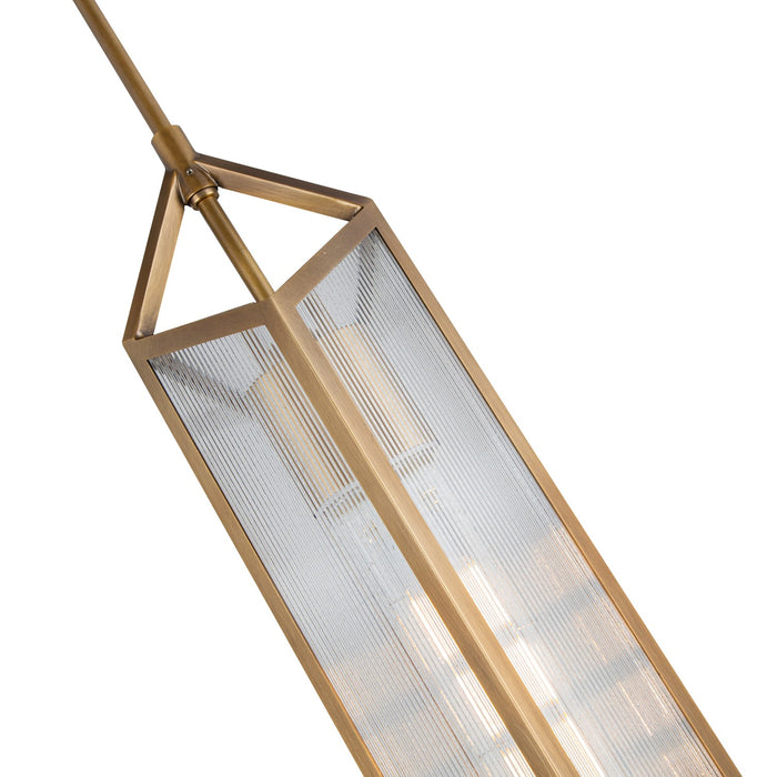 Alora PD332119VBCR One Light Pendant, Ribbed Glass/Vintage Brass