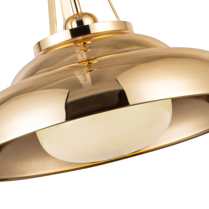 Alora PD344014PBGO One Light Pendant, Polished Brass/Glossy Opal