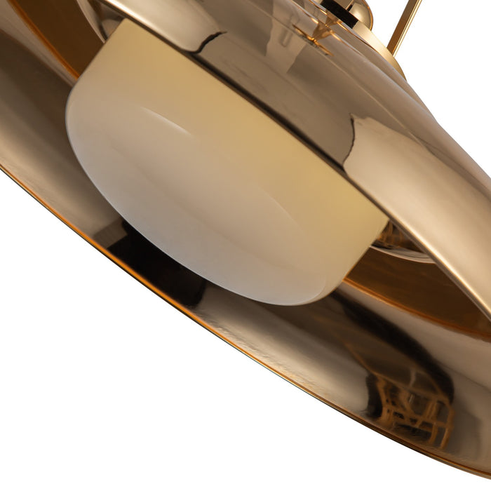 Alora PD344020PBGO One Light Pendant, Polished Brass/Glossy Opal