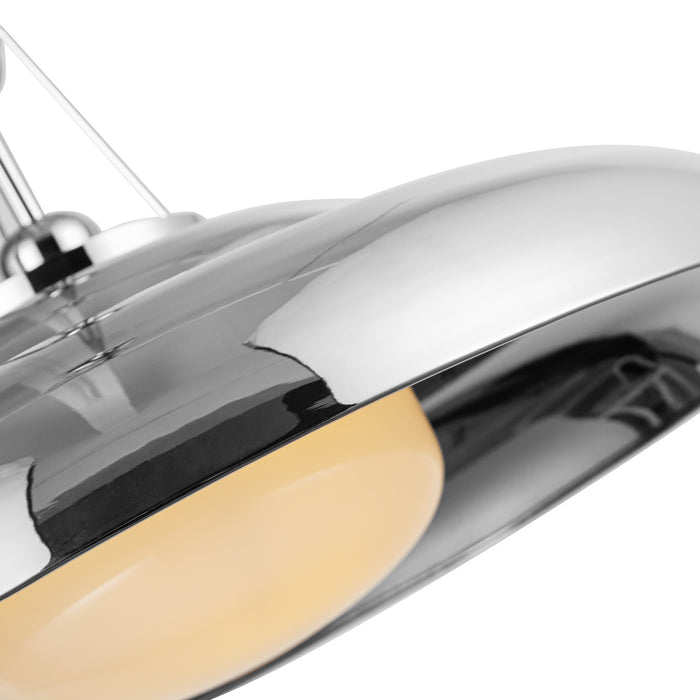 Alora PD344020PNGO One Light Pendant, Polished Nickel/Glossy Opal