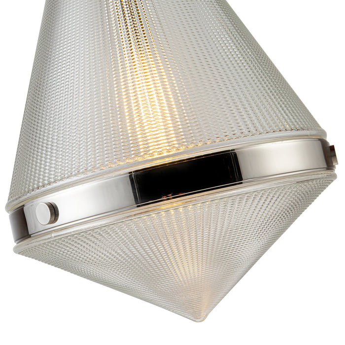Alora PD348022PNPG One Light Pendant, Polished Nickel/Prismatic Glass