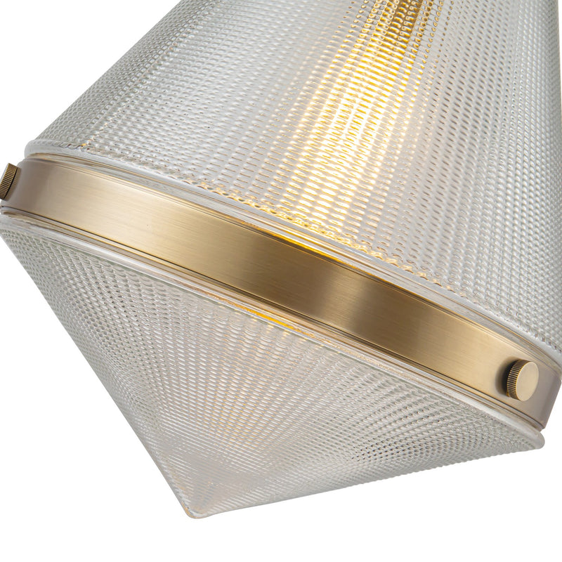 Alora PD348022VBPG One Light Pendant, Vintage Brass/Prismatic Glass