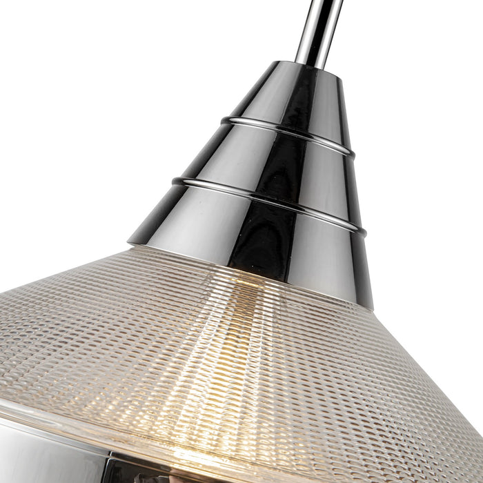 Alora PD348114PNPG One Light Pendant, Polished Nickel/Prismatic Glass