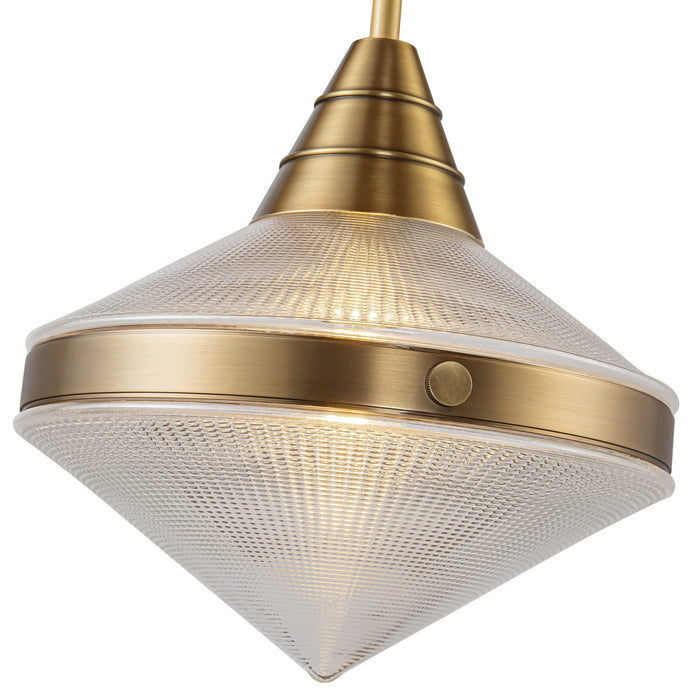 Alora PD348114VBPG One Light Pendant, Vintage Brass/Prismatic Glass