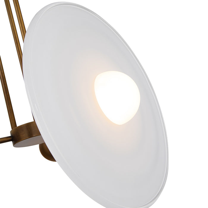 Alora PD350318VBGO LED Pendant, Vintage Brass/Glossy Opal