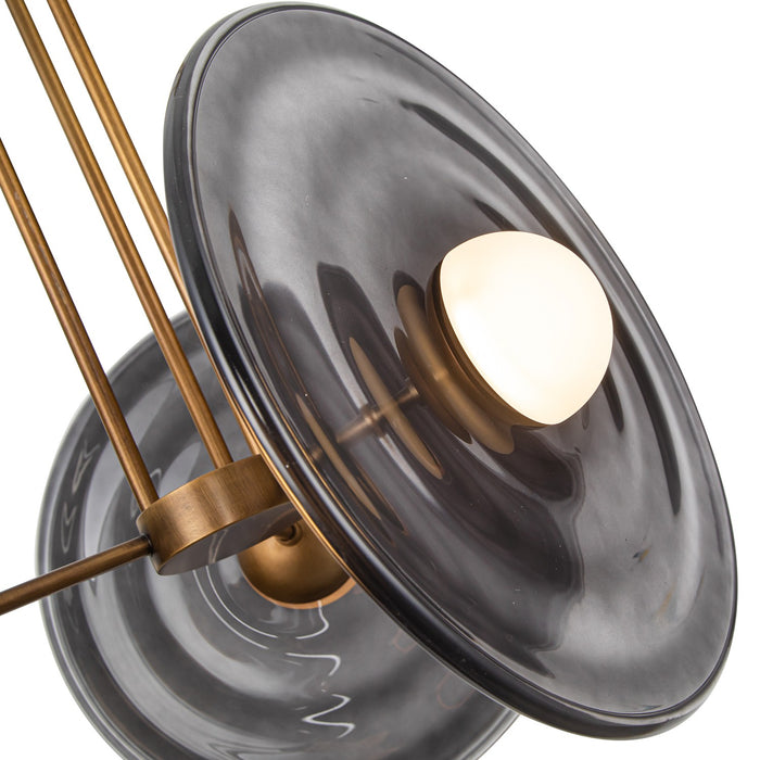 Alora PD350318VBSM LED Pendant, Vintage Brass/Smoked
