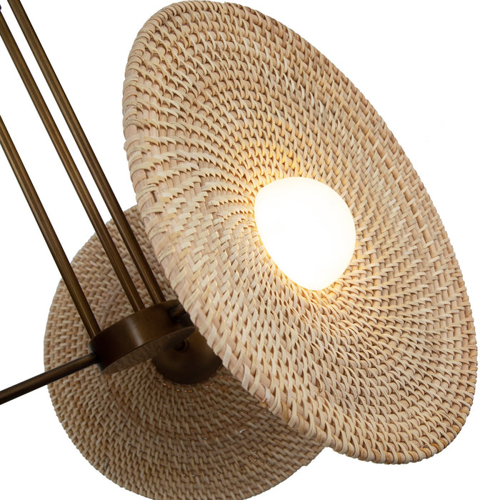 Alora PD350318VBWO LED Pendant, Vintage Brass/Woven