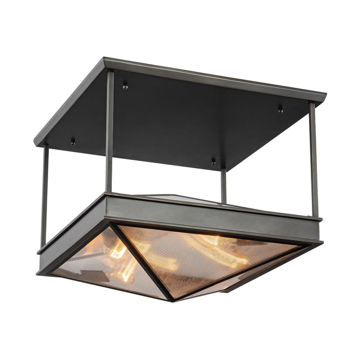 Alora SF332919UBCR Four Light Semi Flush Mount, Ribbed Glass/Urban Bronze