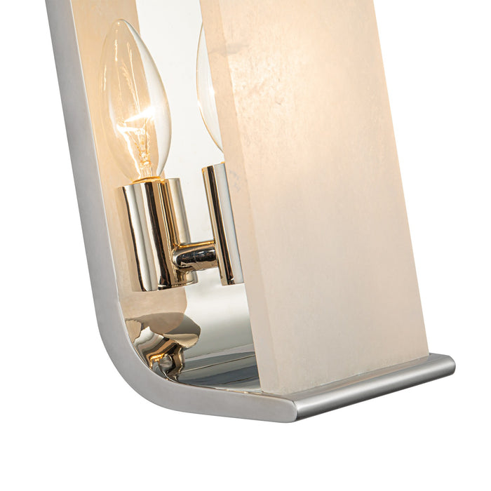Alora WV327010PNAR One Light Wall Sconce, Polished Nickel/Alabaster
