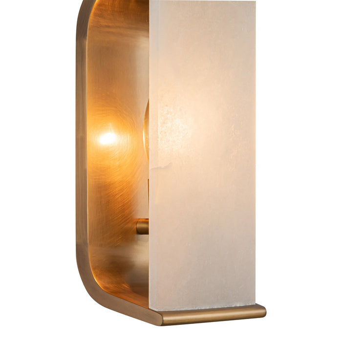 Alora WV327010VBAR One Light Wall Sconce, Vintage Brass/Alabaster