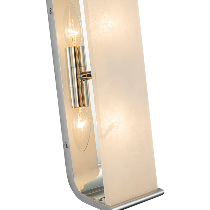 Alora WV327015PNAR Two Light Vanity, Polished Nickel/Alabaster