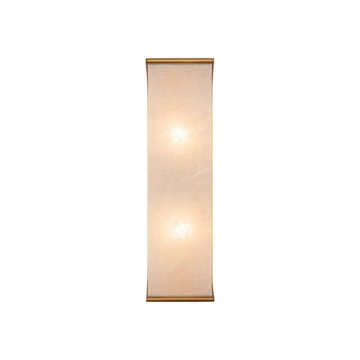 Alora WV327015VBAR Two Light Vanity, Vintage Brass/Alabaster