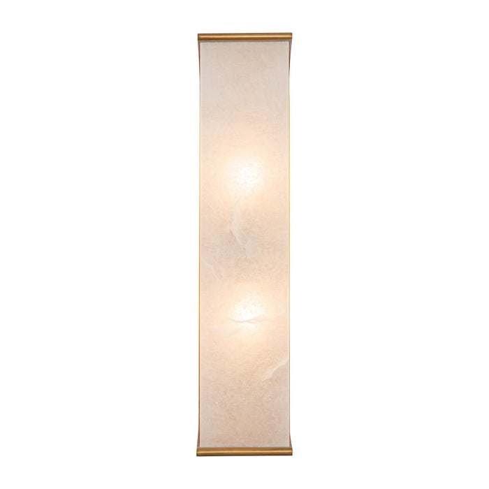 Alora WV327019VBAR Two Light Vanity, Vintage Brass/Alabaster