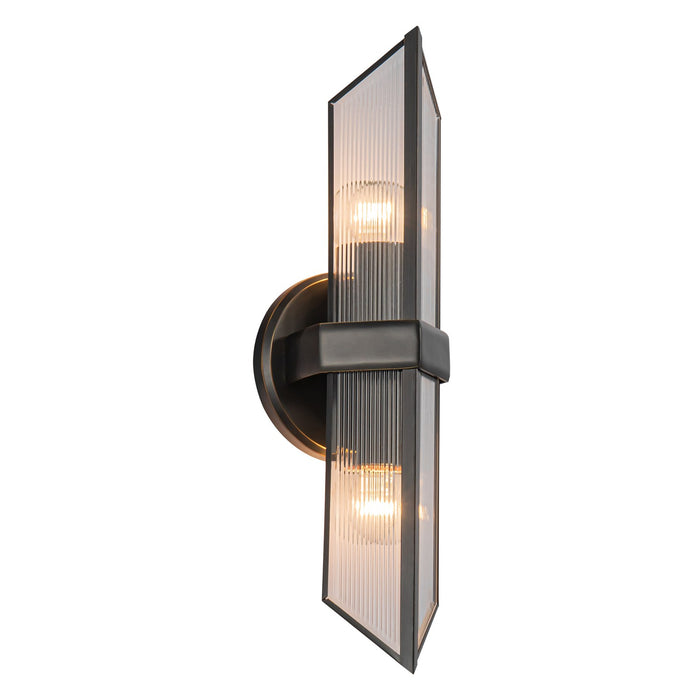 Alora WV332815UBCR Two Light Vanity, Ribbed Glass/Urban Bronze