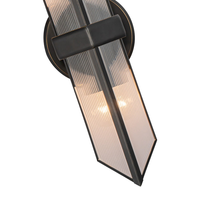 Alora WV332815UBCR Two Light Vanity, Ribbed Glass/Urban Bronze