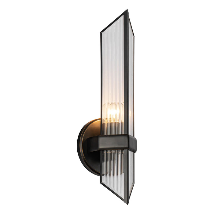 Alora WV332904UBCR One Light Wall Sconce, Ribbed Glass/Urban Bronze