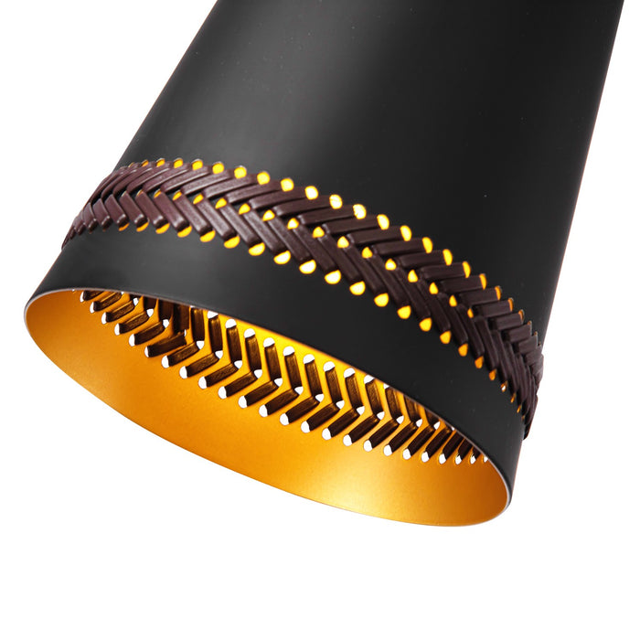 Alora WV342105MBHL One Light Wall Sconce, Matte Black/Hazelnut Leather