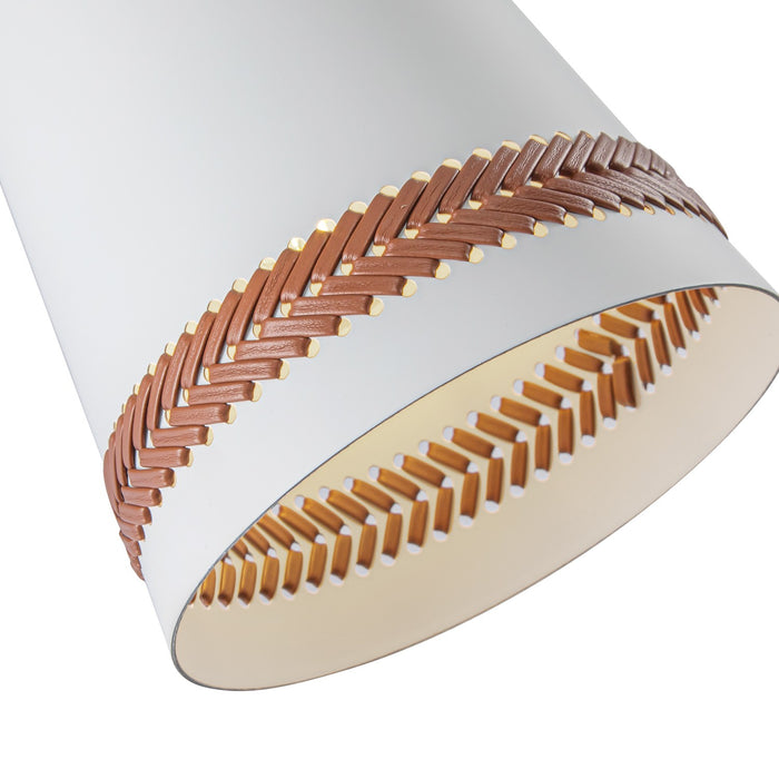 Alora WV342105MWHL One Light Wall Sconce, Matte White/Hazelnut Leather