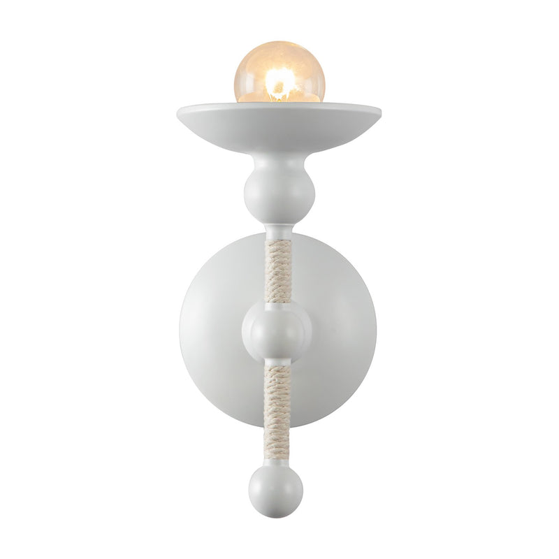 Alora WV343104MWCN One Light Wall Sconce, Matte White/Cotton
