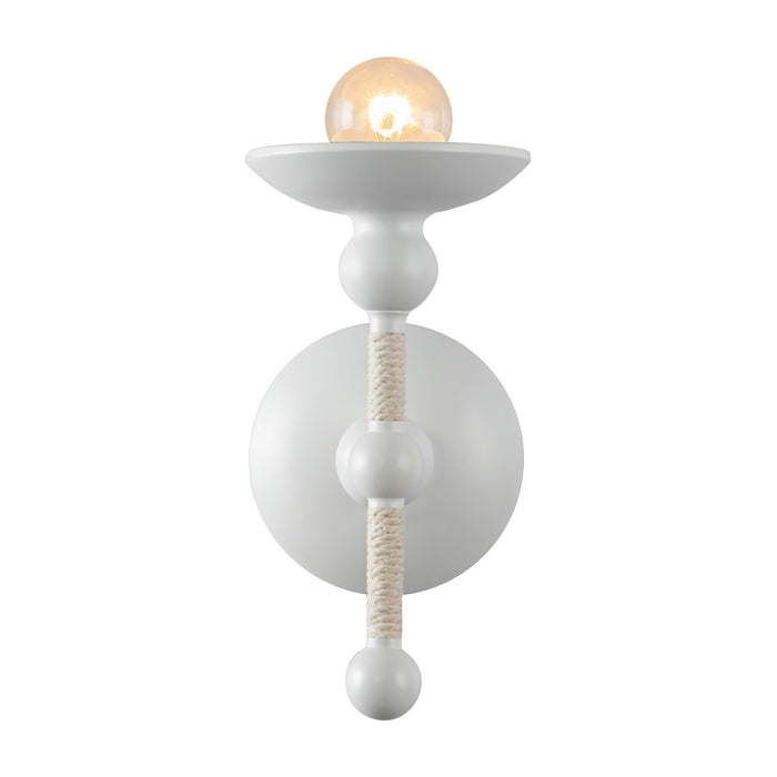 Alora WV343104MWCN One Light Wall Sconce, Matte White/Cotton
