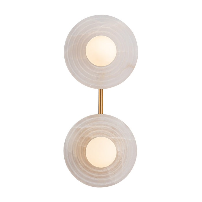 Alora WV346214VBAR LED Vanity, Vintage Brass/Alabaster
