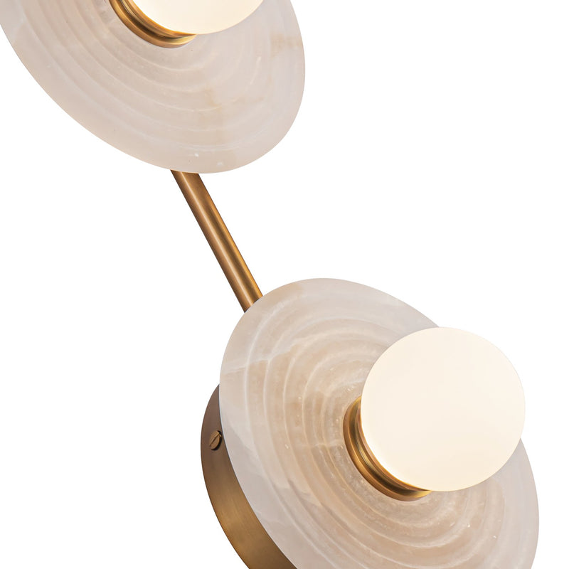 Alora WV346214VBAR LED Vanity, Vintage Brass/Alabaster