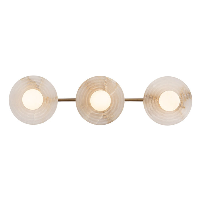 Alora WV346322VBAR LED Vanity, Vintage Brass/Alabaster