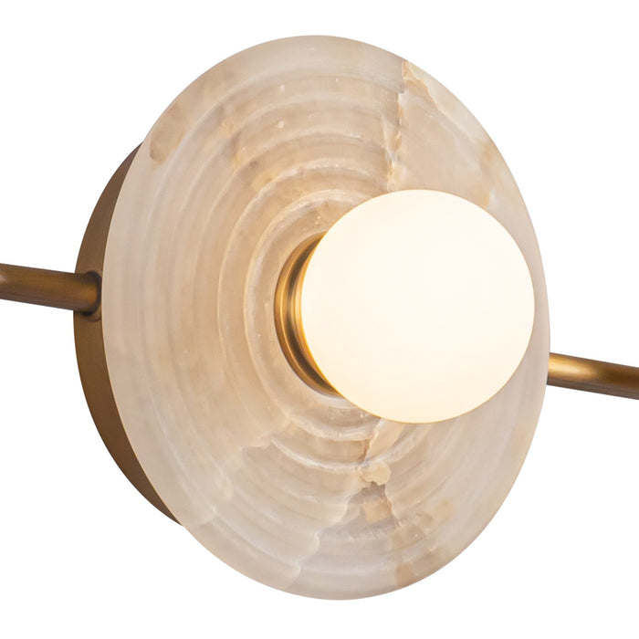 Alora WV346322VBAR LED Vanity, Vintage Brass/Alabaster