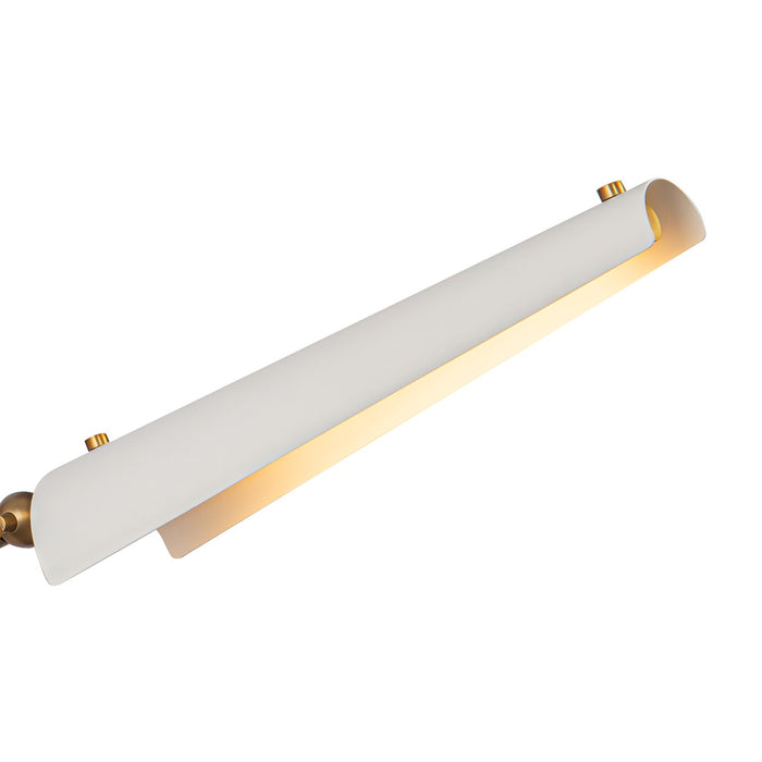 Alora WV347104MWVB LED Vanity, Matte White/Vintage Brass