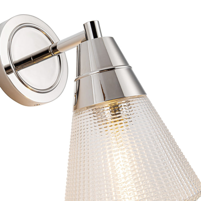 Alora WV348106PNPG One Light Wall Sconce, Polished Nickel/Prismatic Glass