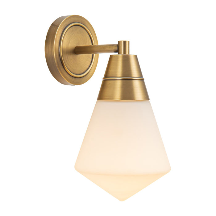 Alora WV348106VBOP One Light Wall Sconce, Vintage Brass/Opal Matte Glass