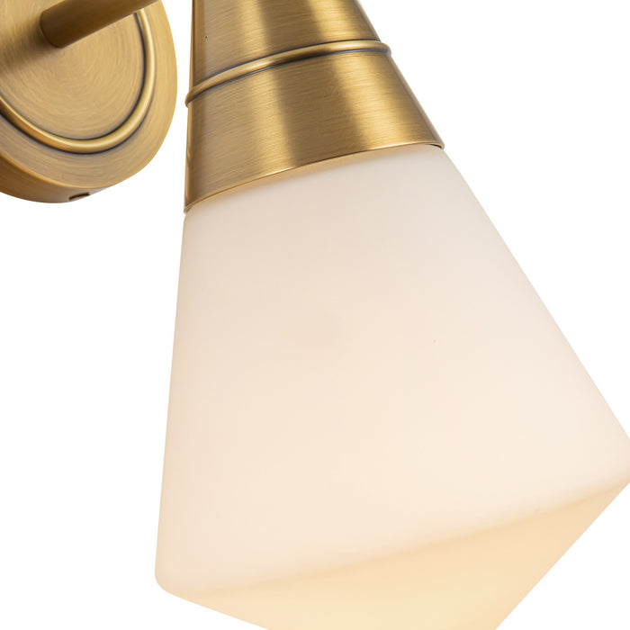 Alora WV348106VBOP One Light Wall Sconce, Vintage Brass/Opal Matte Glass