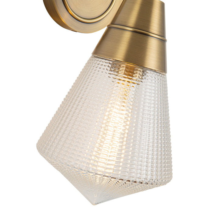 Alora WV348106VBPG One Light Wall Sconce, Vintage Brass/Prismatic Glass