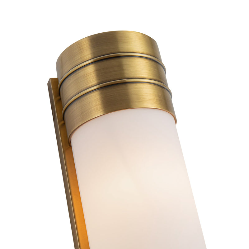 Alora WV348218VBOP Two Light Vanity, Vintage Brass/Opal Matte Glass