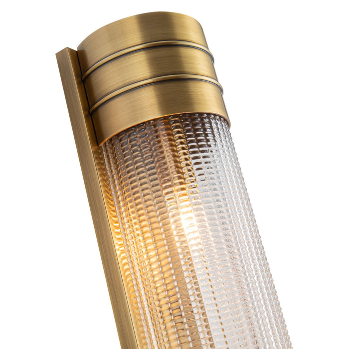 Alora WV348218VBPG Two Light Vanity, Vintage Brass/Prismatic Glass